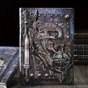 3D Warrior Journal Notebook 100 Lined Pages A4 Antique Look NWT